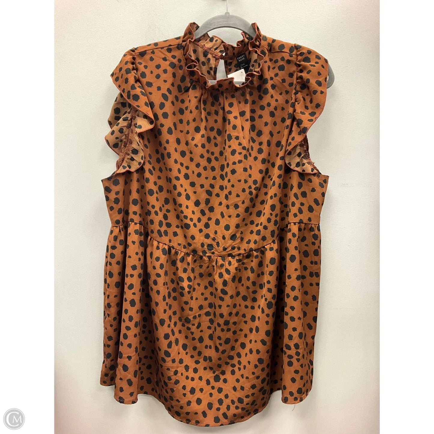 Top Sleeveless By Emery Rose In Animal Print, Size: 2x