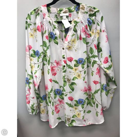 Top Long Sleeve By Charter Club In Floral Print, Size: 0x