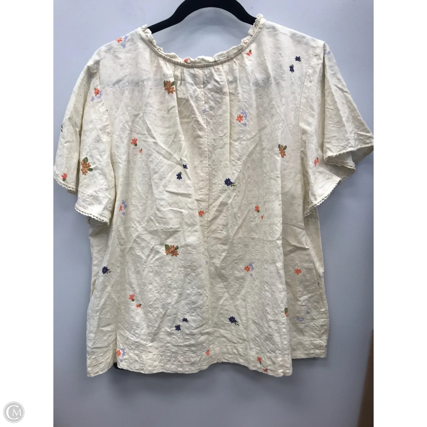 Top Short Sleeve By Sonoma In Cream, Size: Xl