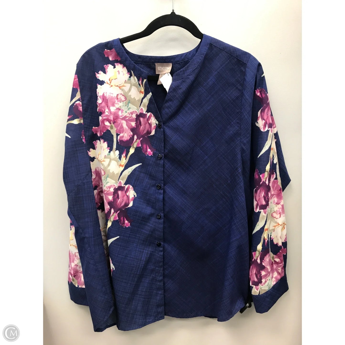 Top Long Sleeve By Chicos In Blue & Purple, Size: Xl