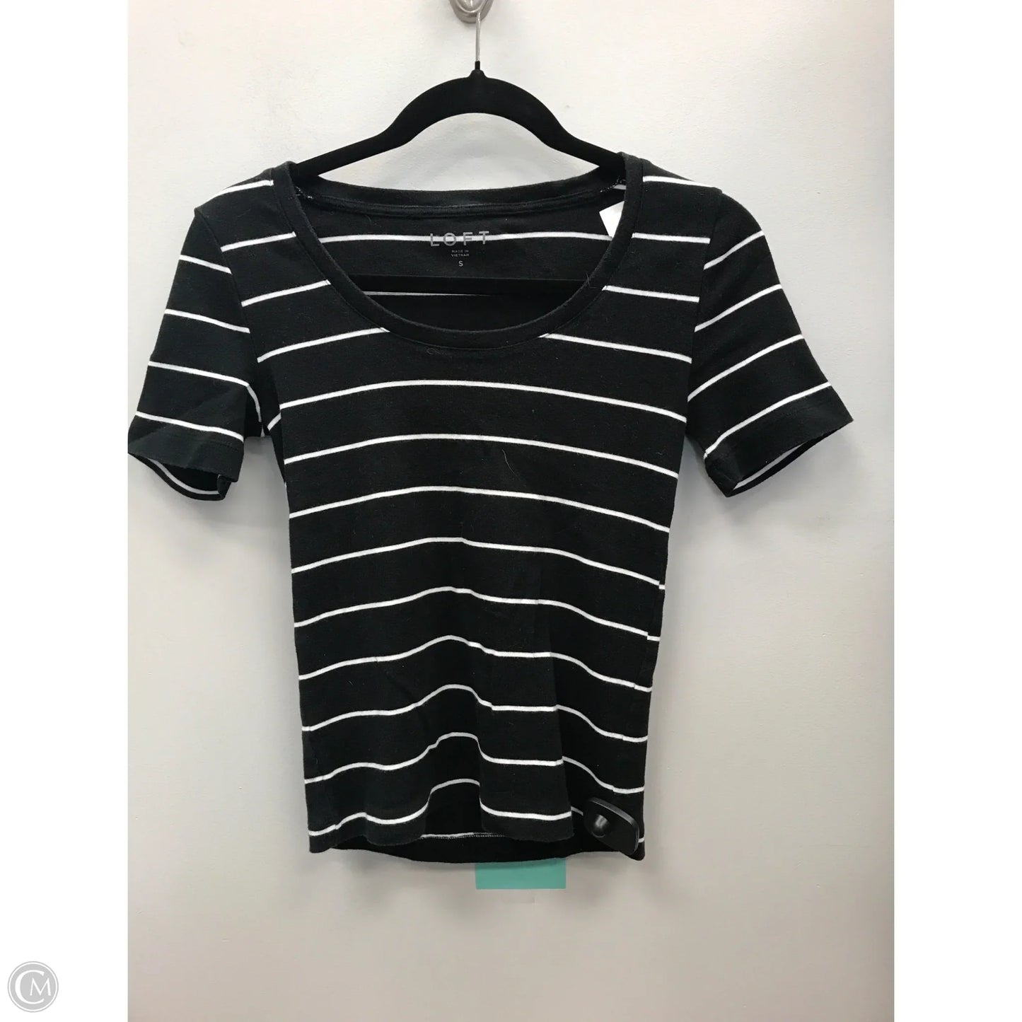 Top Short Sleeve Basic By Loft In Striped Pattern, Size: S
