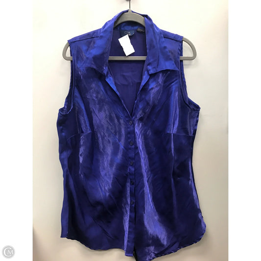 Top Sleeveless By Rag In Blue, Size: 3x