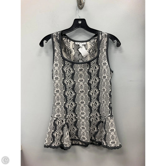 Top Sleeveless By Cabi In Grey & White, Size: M