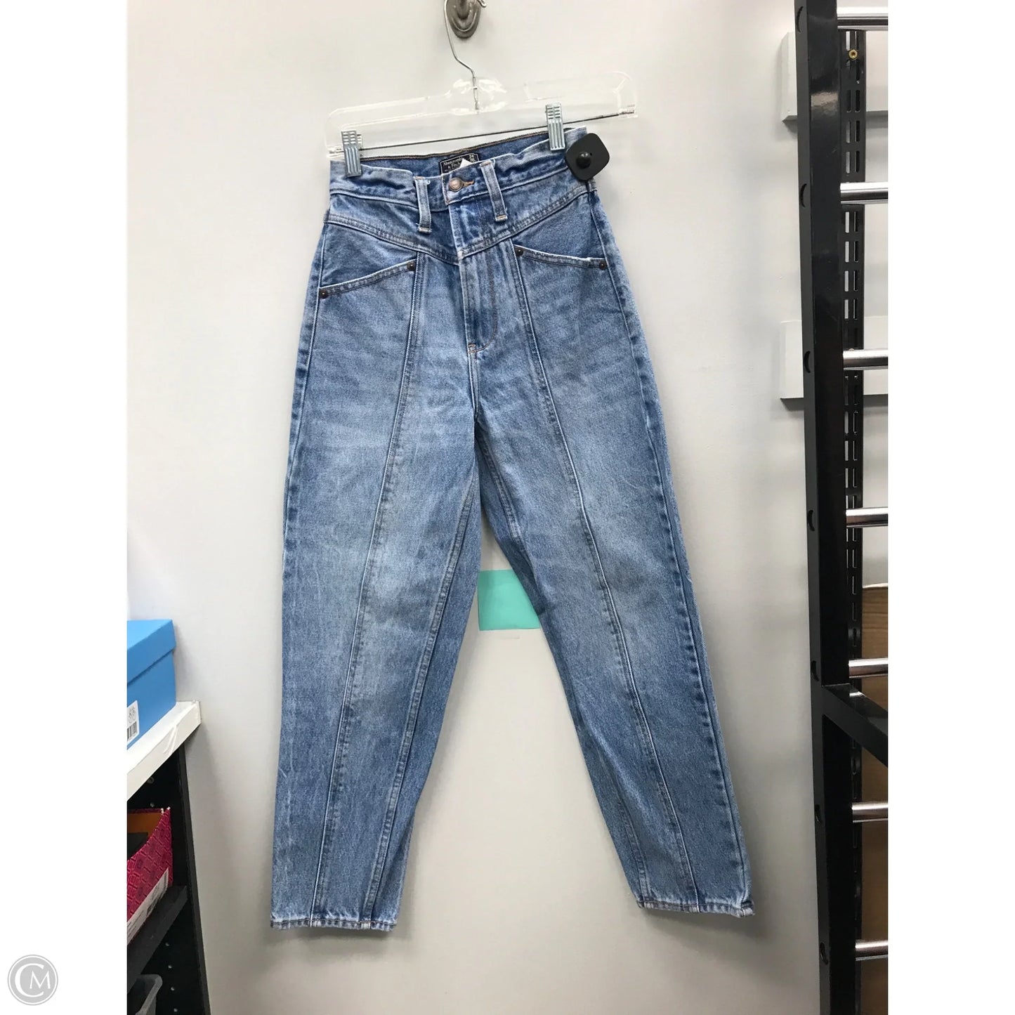 Jeans Straight By Abercrombie And Fitch In Blue Denim, Size: 0