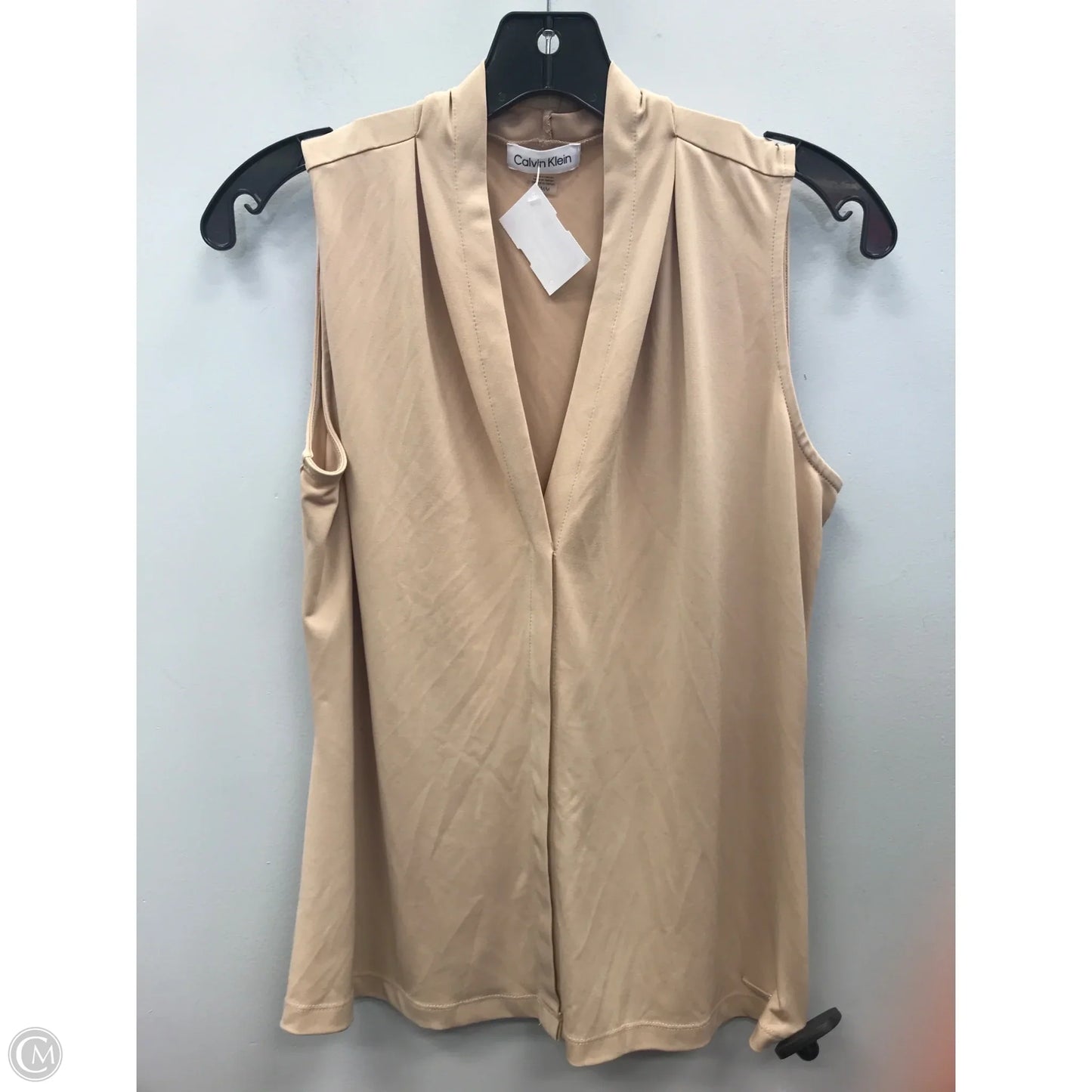 Top Sleeveless By Calvin Klein In Cream, Size: M