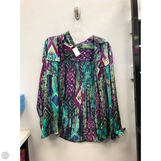 Top Long Sleeve By Jones New York In Multi-colored, Size: L