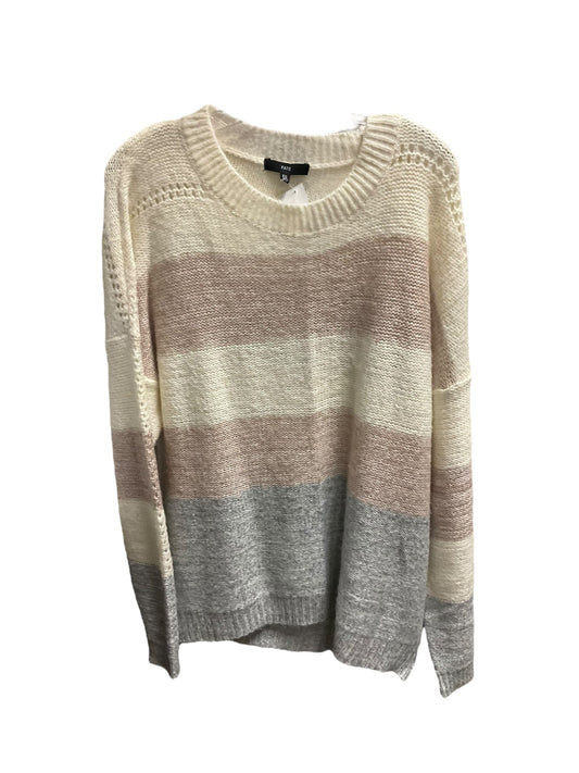 Sweater By Fate In Cream & Pink, Size: XXL