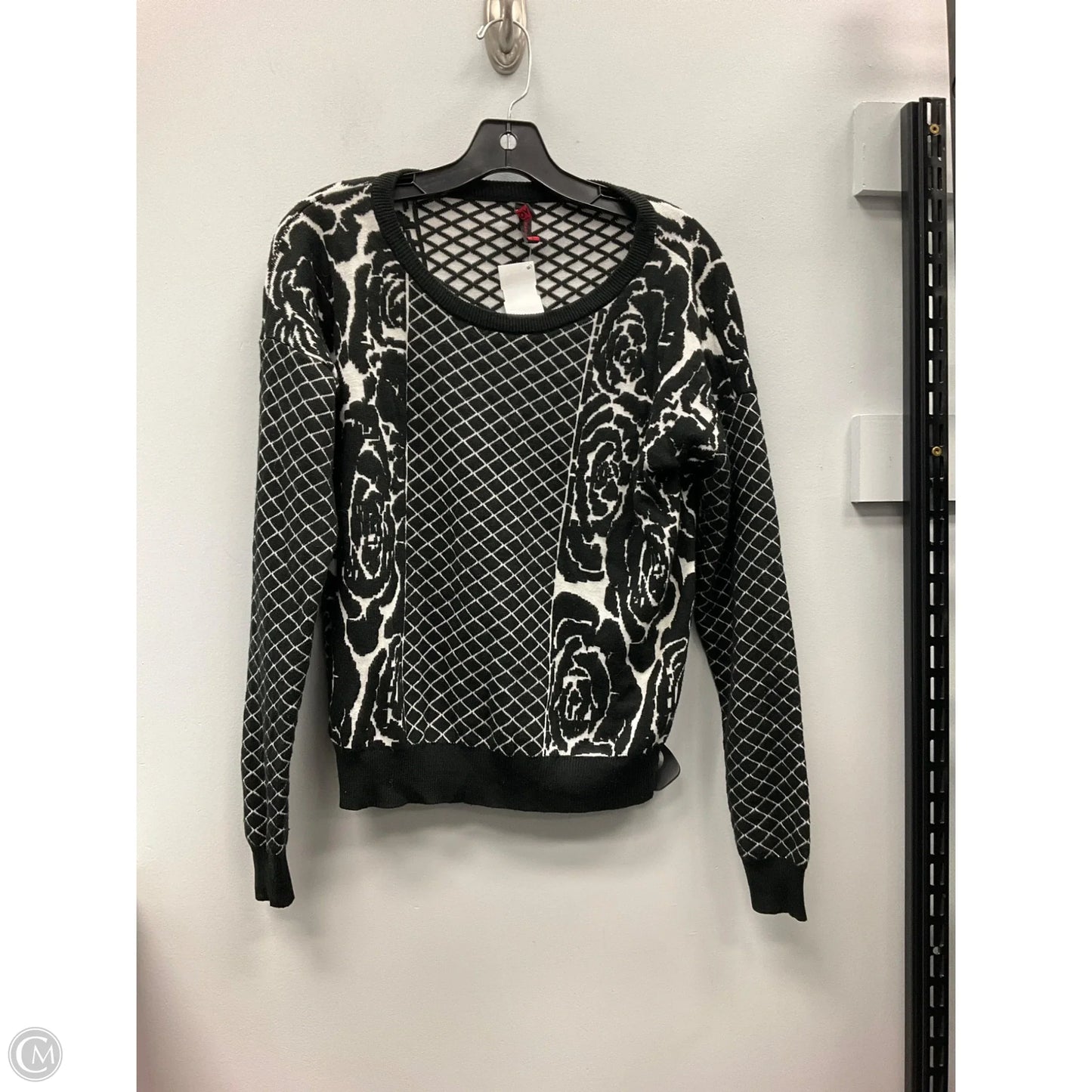 Sweater By Yoki In Black & White, Size: L