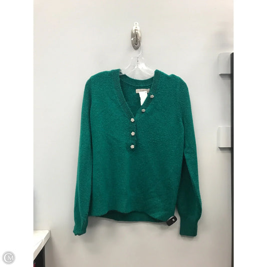 Sweatshirt Collar By Loft In Green, Size: M