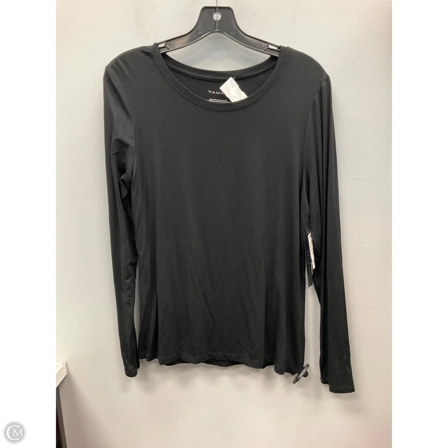 Top Long Sleeve Basic By Tahari In Black, Size: L