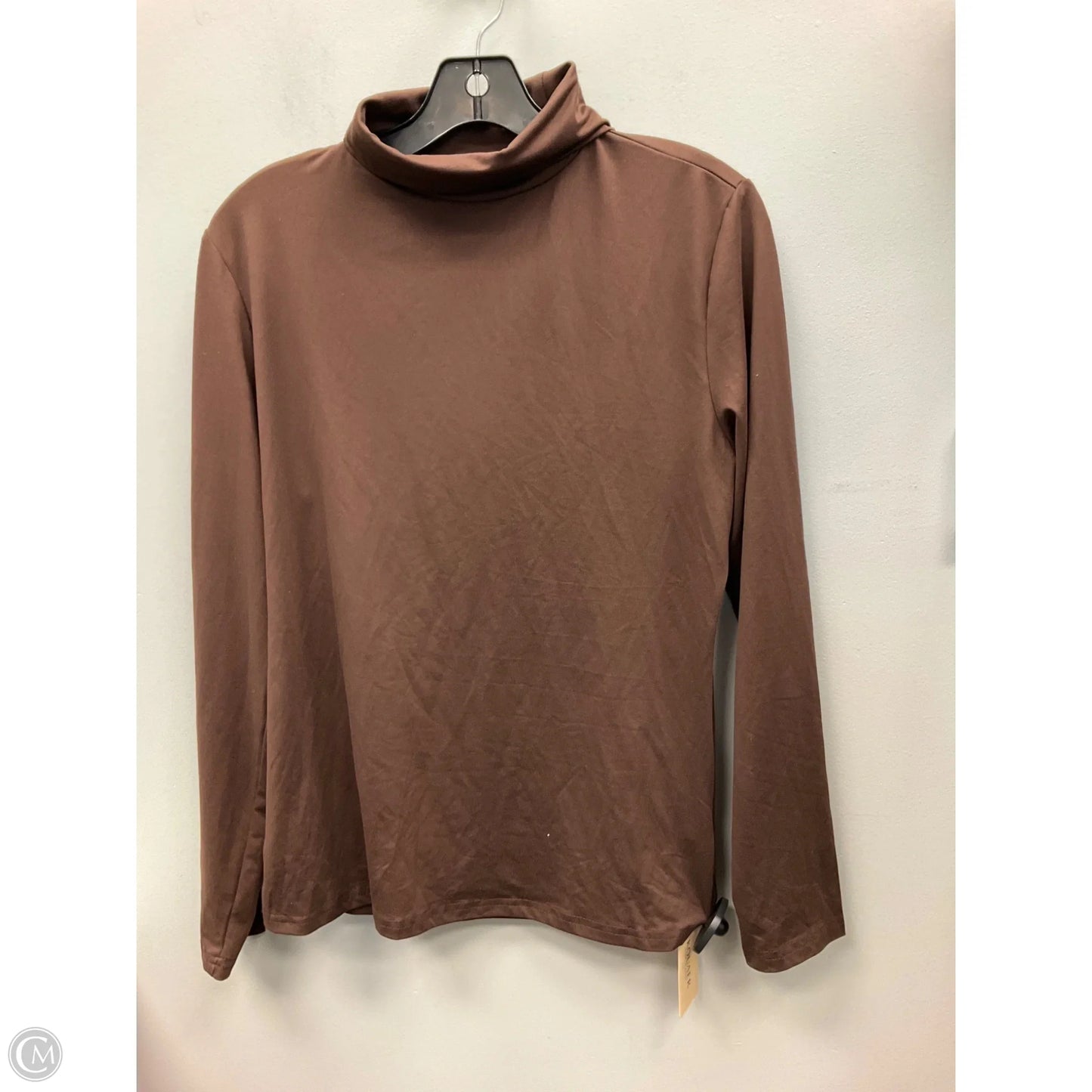 Top Long Sleeve Basic By Ekouaer In Brown, Size: L