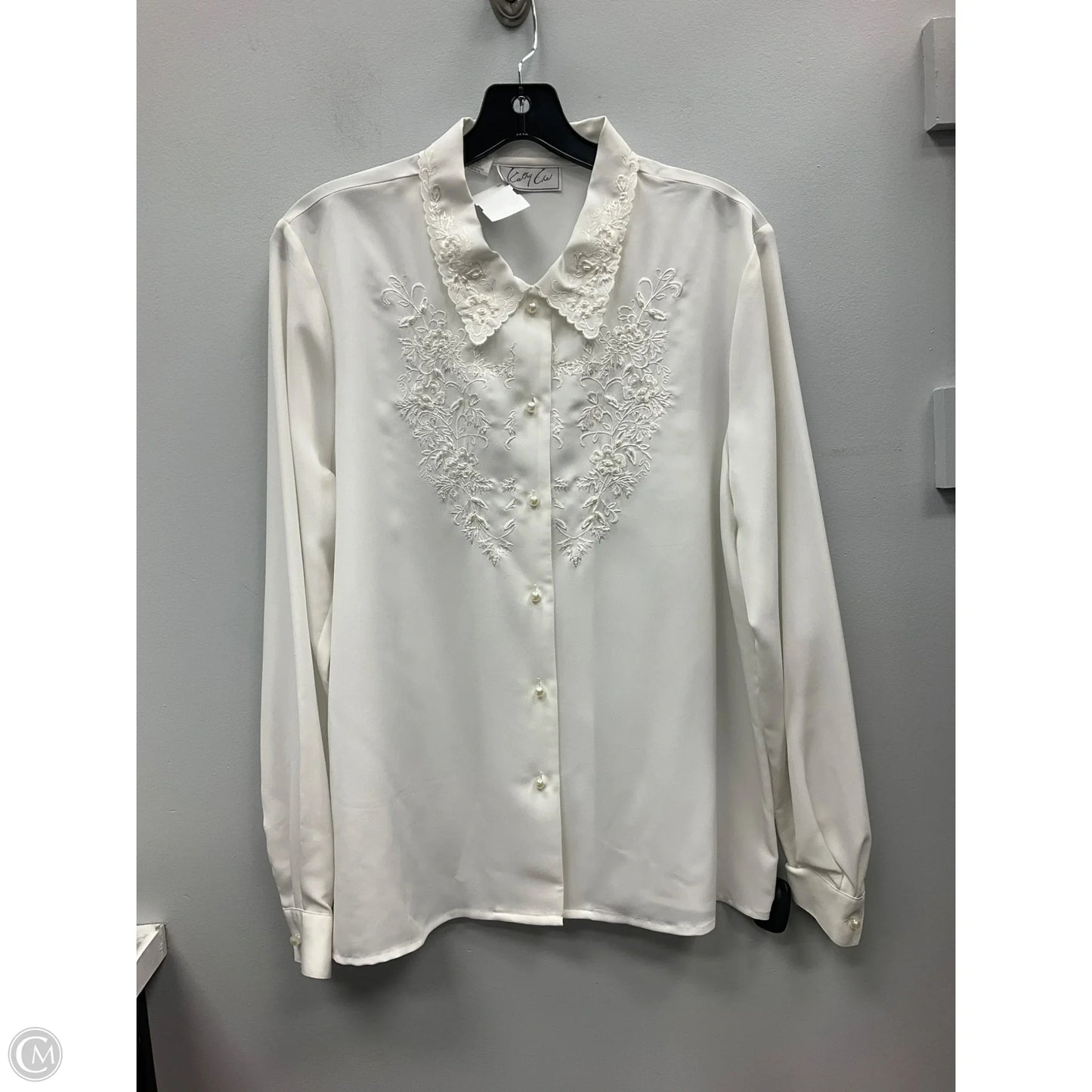 Blouse Long Sleeve By Cmc In White, Size: 12