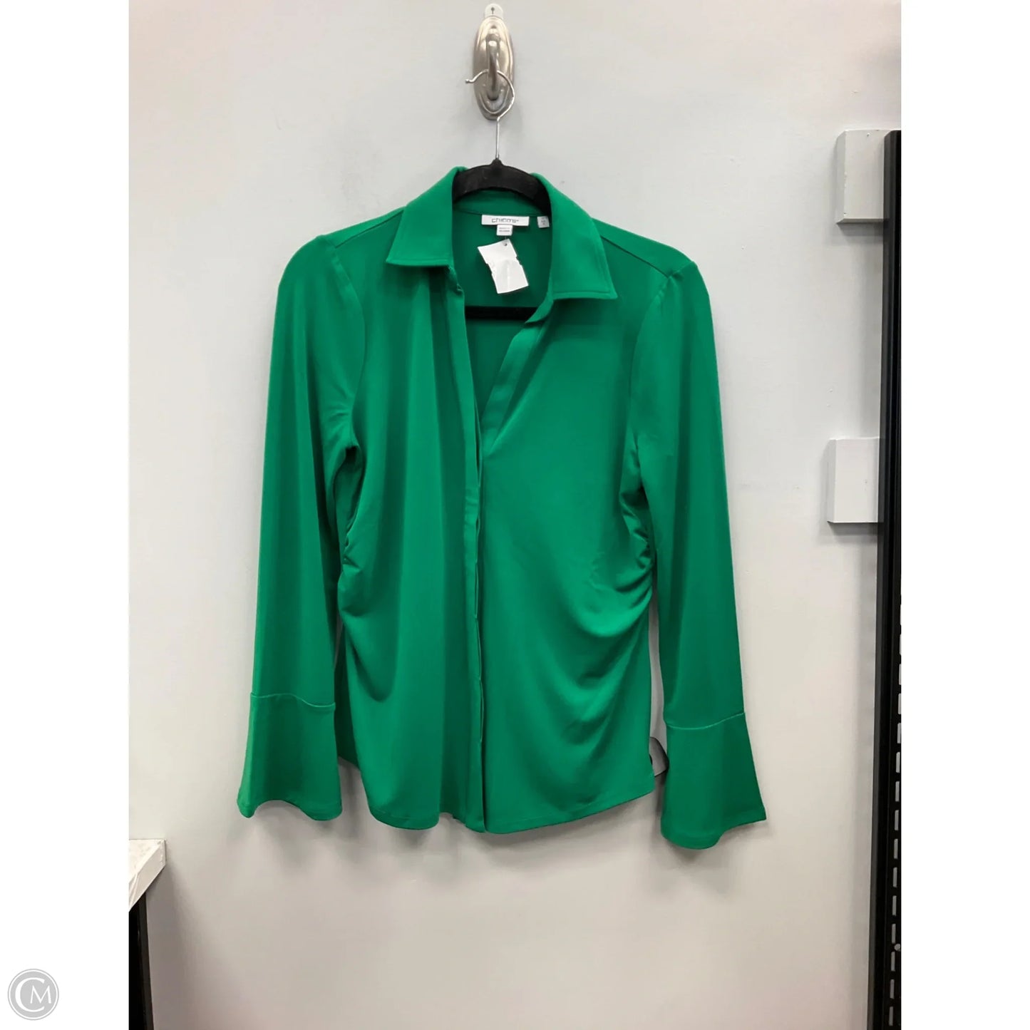 Top Long Sleeve By Chicos In Green, Size: S