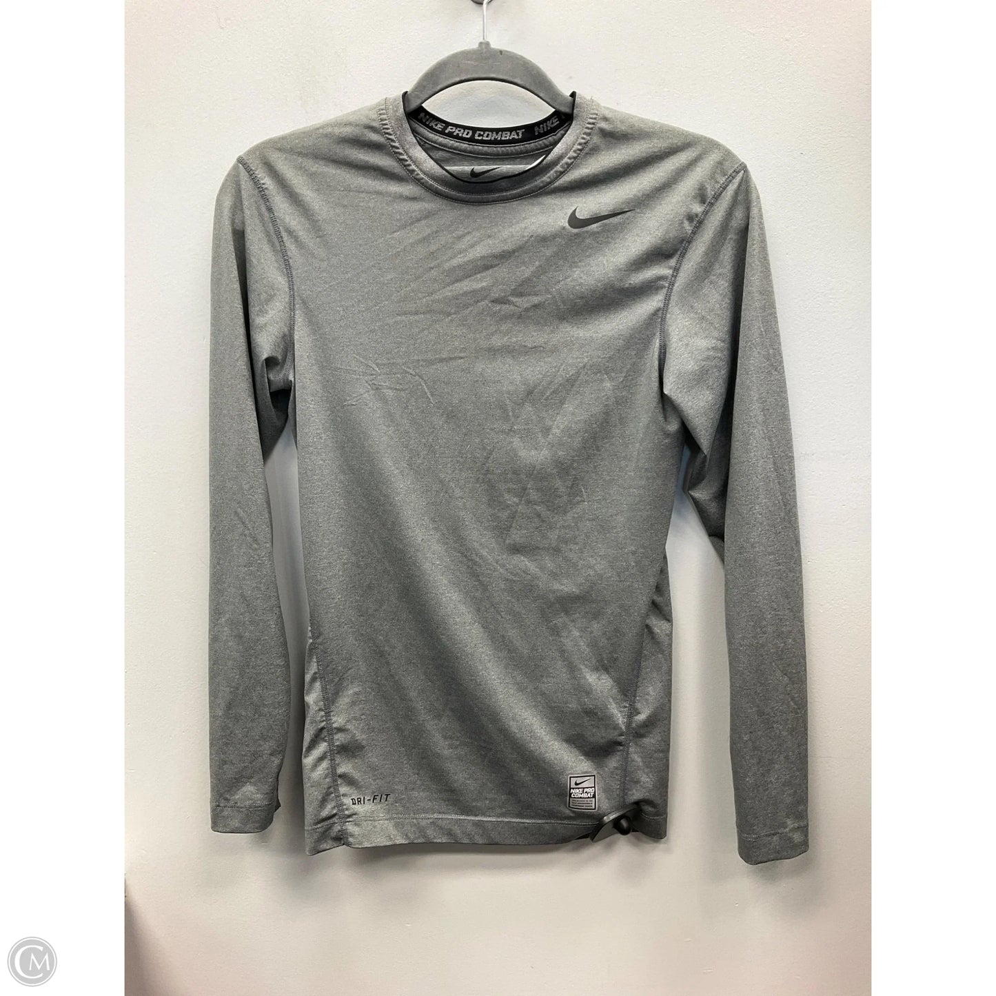Athletic Top Long Sleeve Crewneck By Nike Apparel In Grey, Size: S