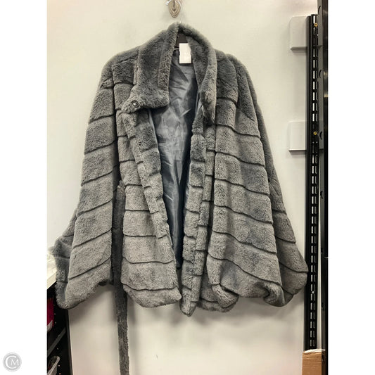 Jacket Faux Fur & Sherpa By Misslook In Grey, Size: L