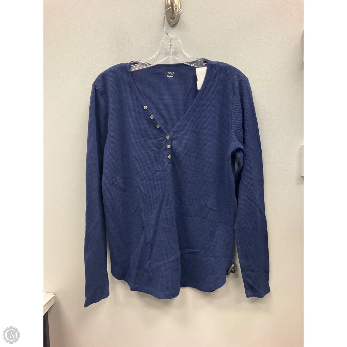 Top Long Sleeve By Gap In Blue, Size: L