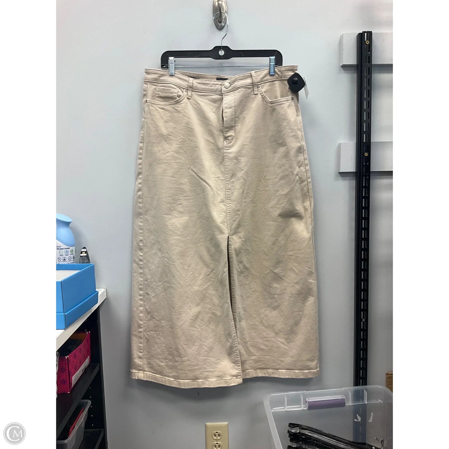 Skirt Maxi By Not Your Daughters Jeans In Cream Denim, Size: 14