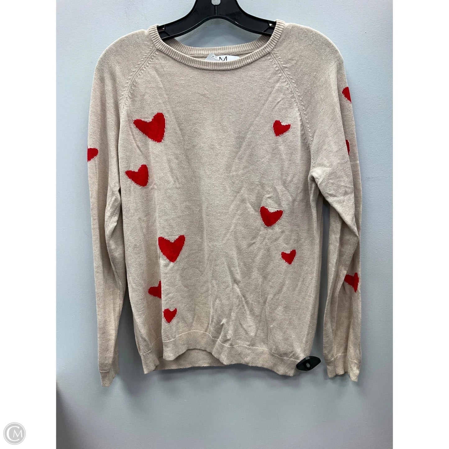 Sweater By Magaschoni In Red & Tan, Size: L