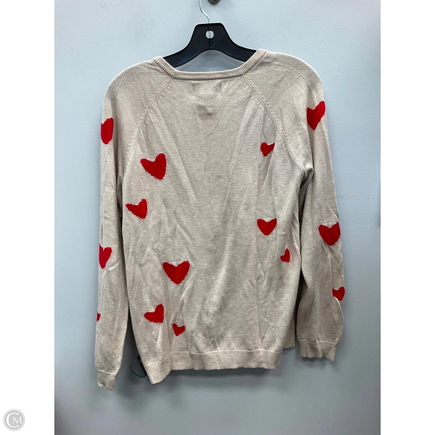 Sweater By Magaschoni In Red & Tan, Size: L