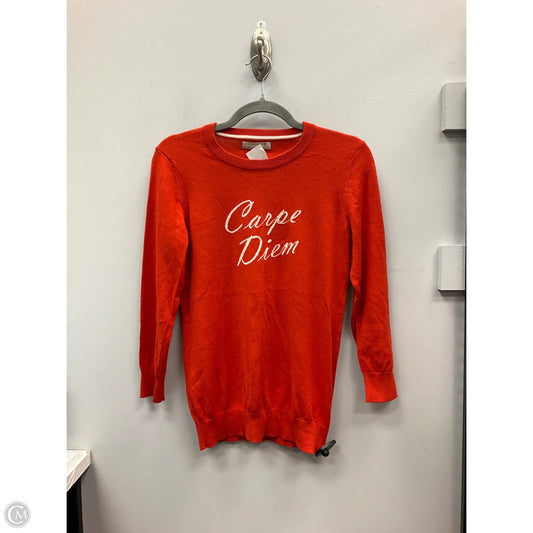 Top Long Sleeve By Banana Republic In Orange, Size: S
