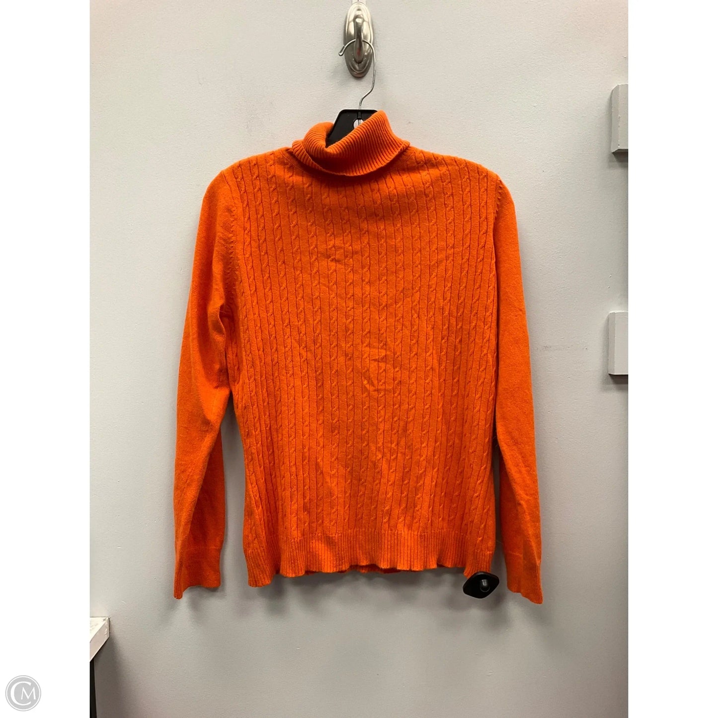Top Long Sleeve By Focus In Orange, Size: L