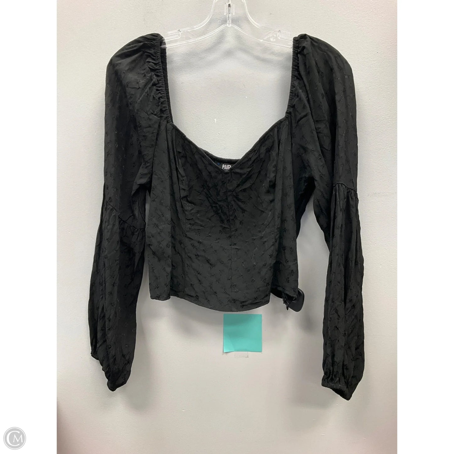 Top Long Sleeve By Paige In Black, Size: L