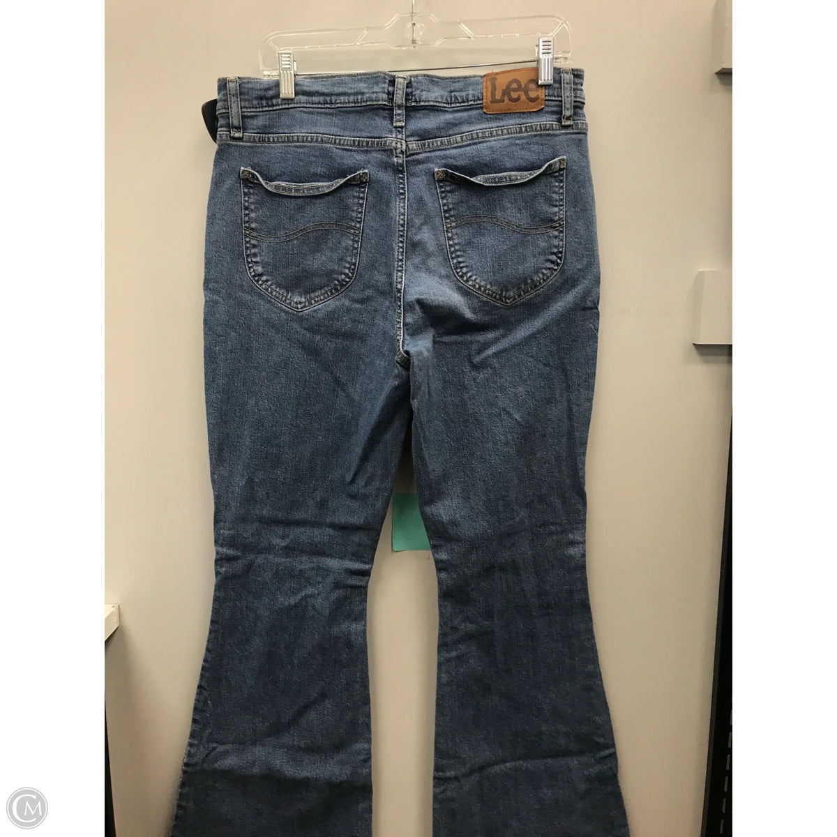 Jeans Flared By Lee In Blue Denim, Size: 14p