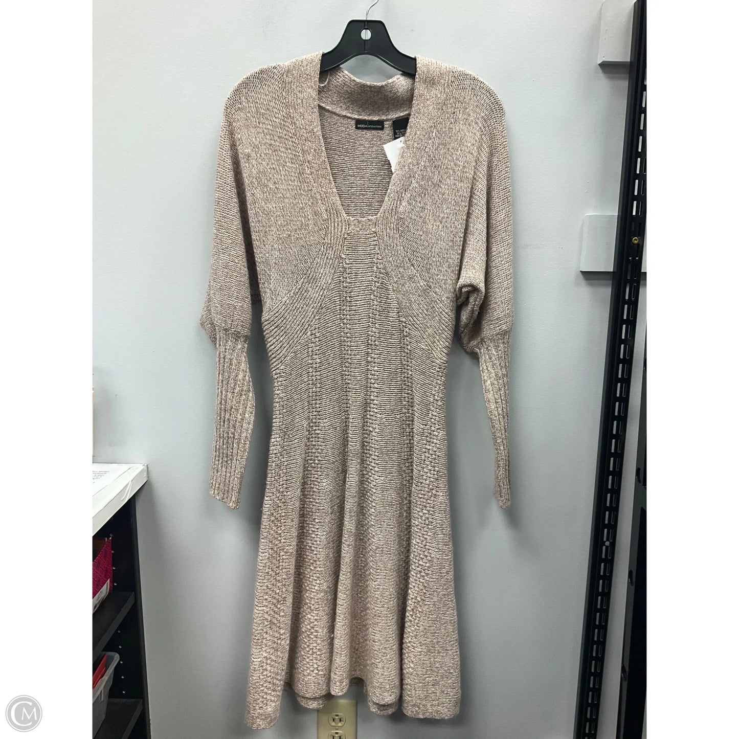 Dress Sweater By Moda Intl In Cream, Size: S