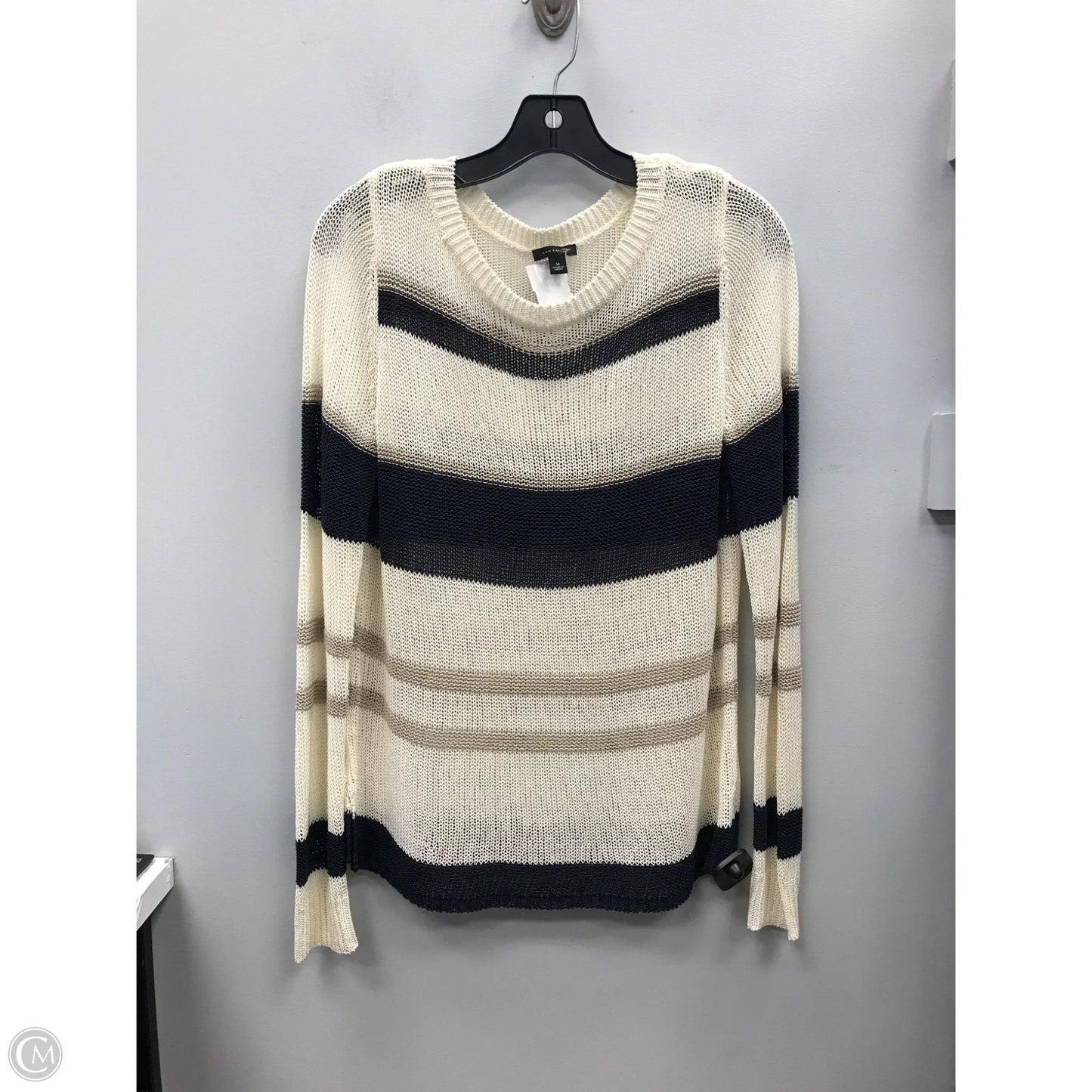 Top Long Sleeve By Ann Taylor In Striped Pattern, Size: M