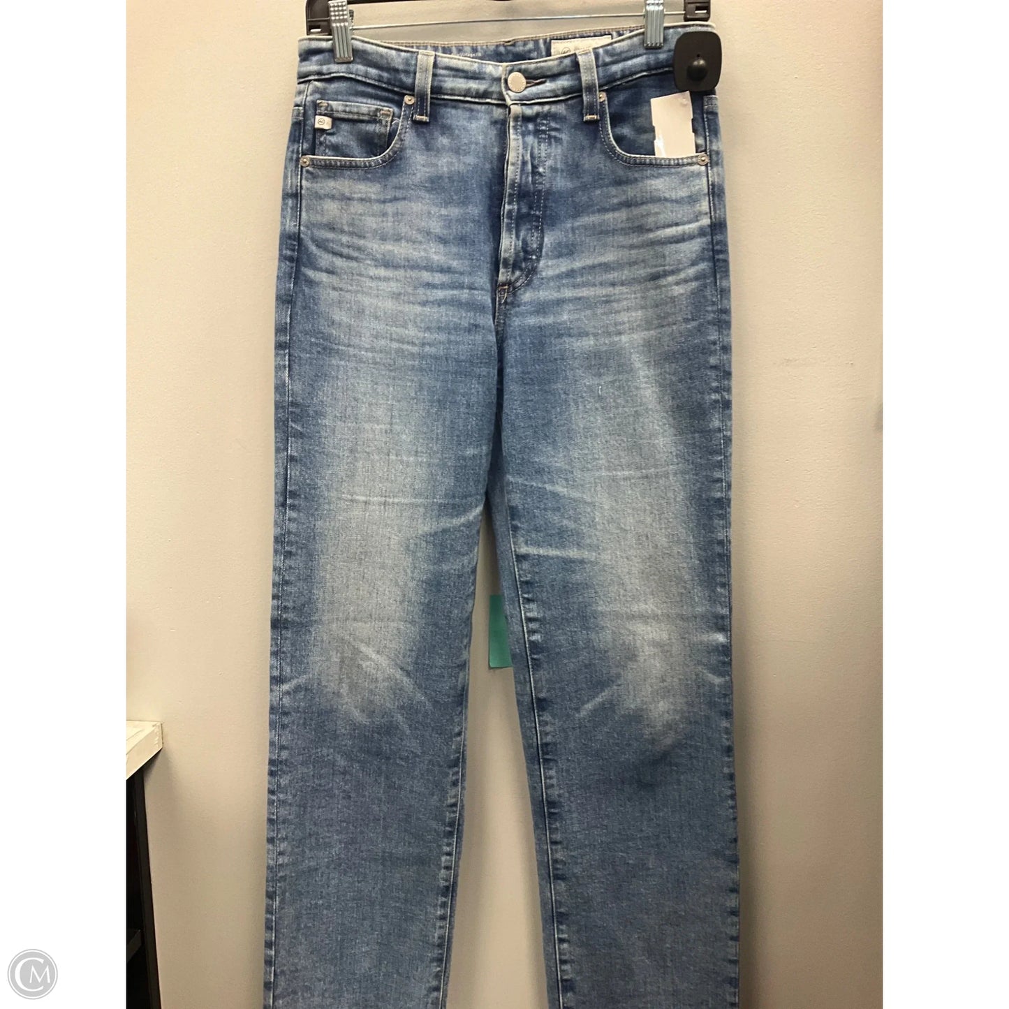 Jeans Straight By Ag Jeans In Blue Denim, Size: 4