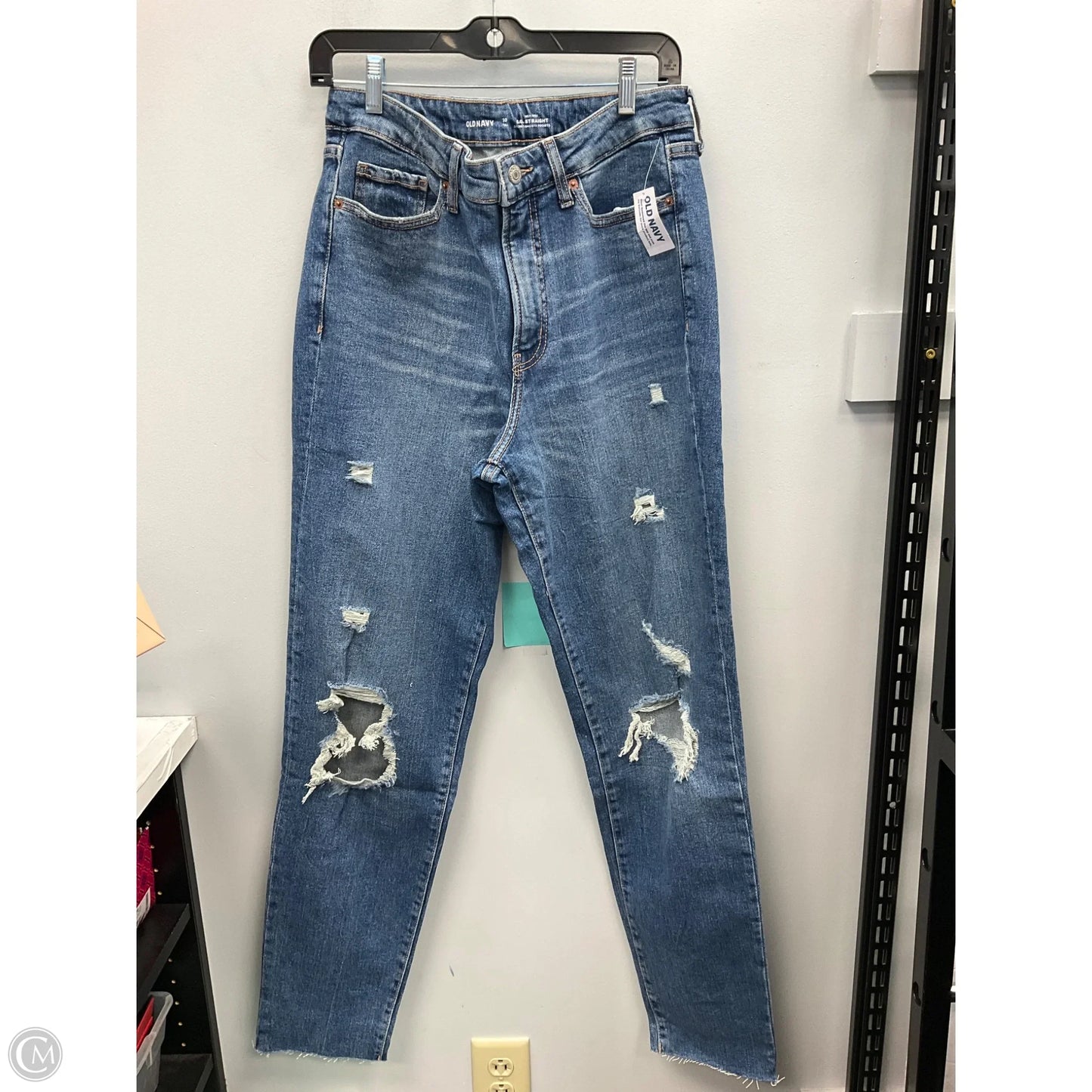 Jeans Straight By Old Navy In Blue Denim, Size: 10