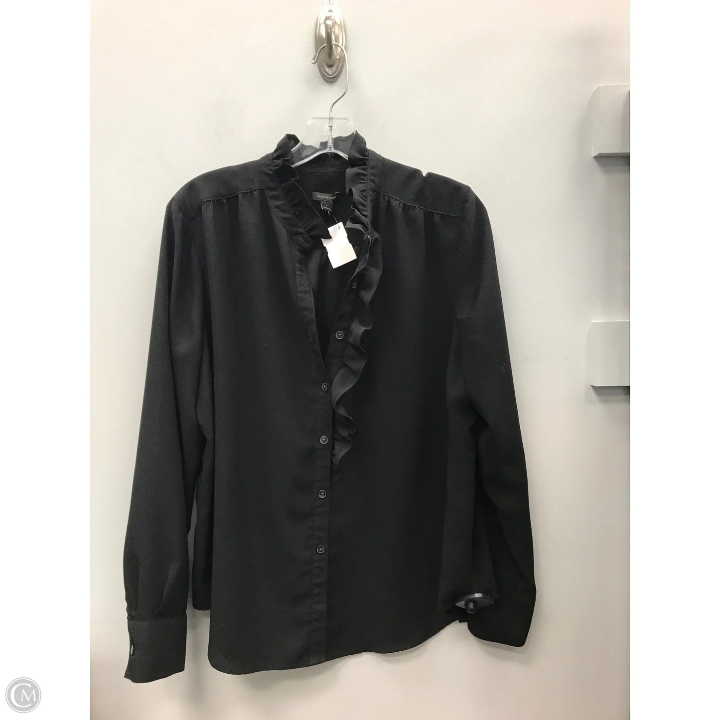 Top Long Sleeve By Ann Taylor In Black, Size: L