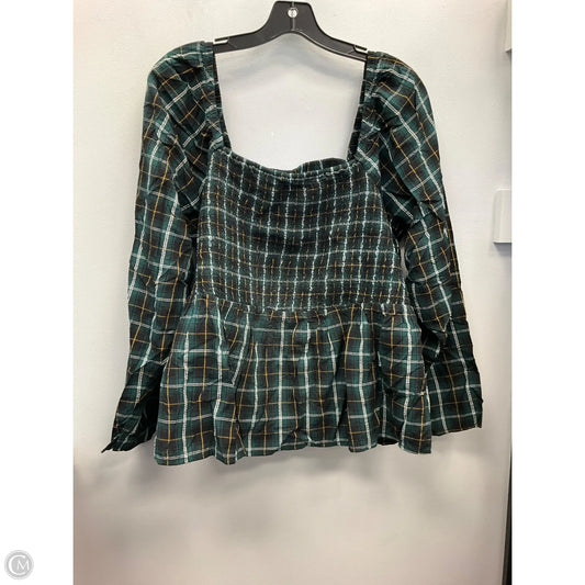 Top Long Sleeve By Old Navy In Plaid Pattern, Size: Xxl