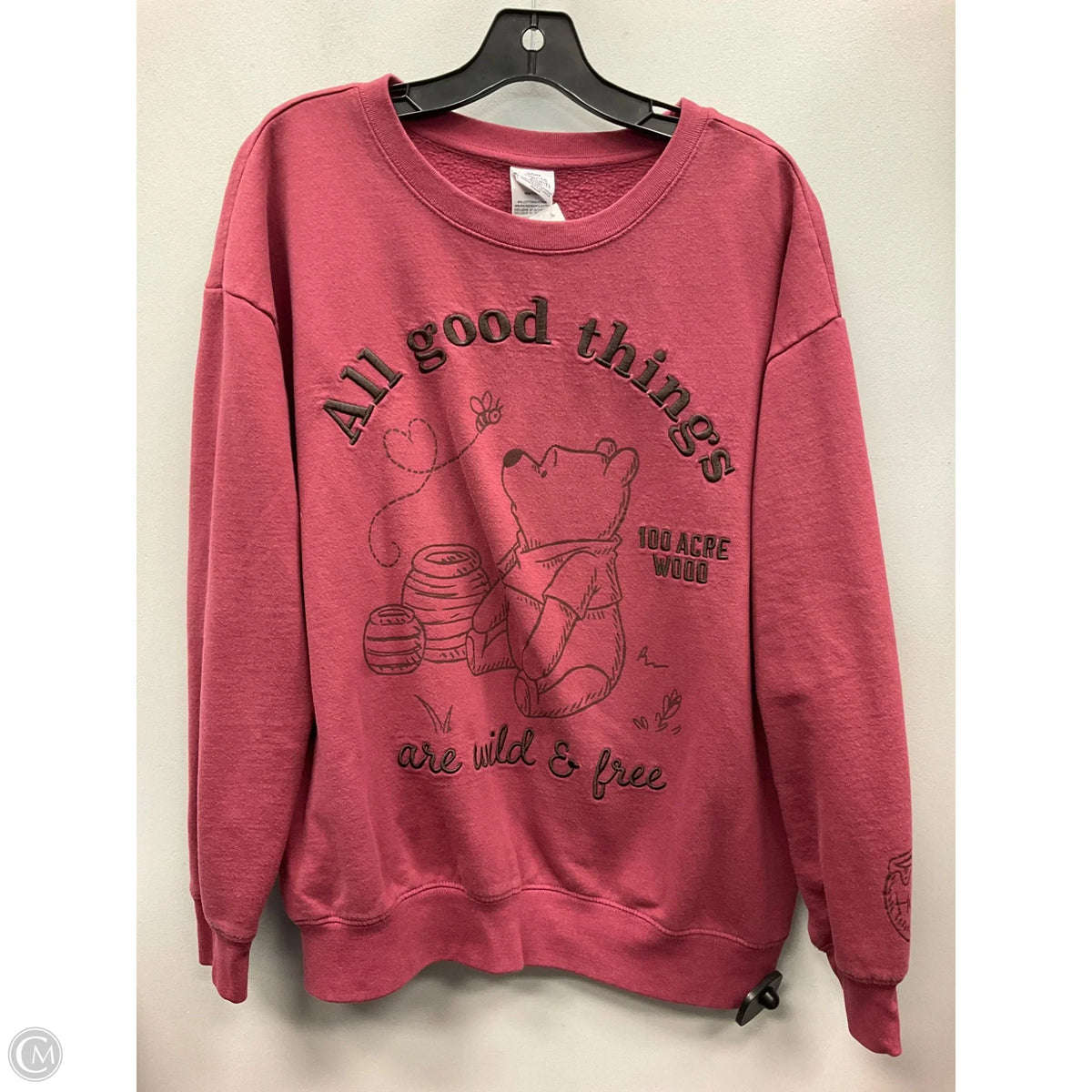 Sweatshirt Collar By Disney In Maroon, Size: Xxl