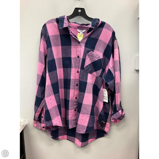 Top Long Sleeve By Time And Tru In Plaid Pattern, Size: 3x