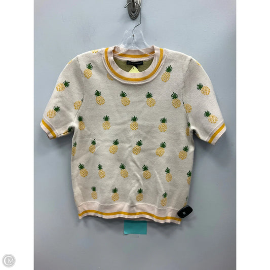Sweater Short Sleeve By Adrianna Papell In Cream, Size: S