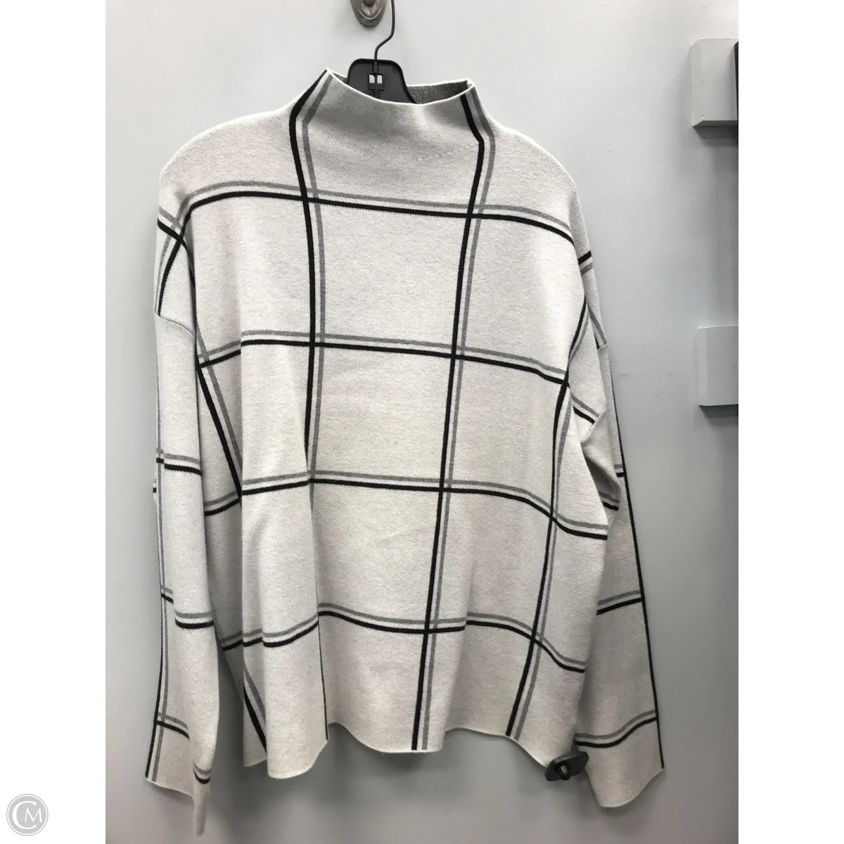 Sweater By Tahari In Black & Grey, Size: Xl