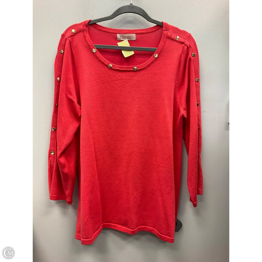 Top Long Sleeve By Philosophy In Coral, Size: 1x