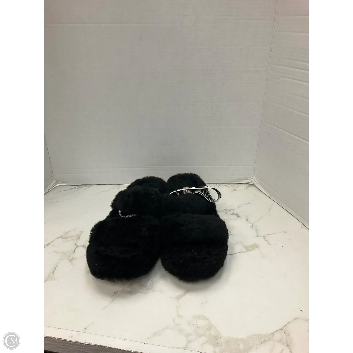 Slippers Designer By Ugg In Black, Size: 9