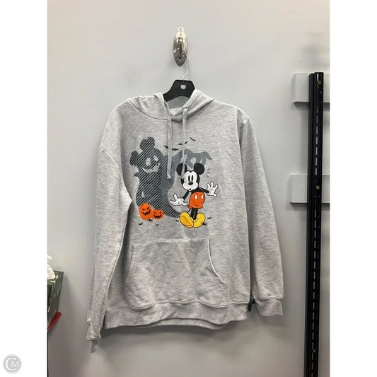 Sweatshirt Hoodie By Disney In Grey, Size: Xl