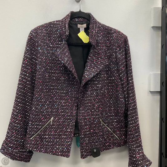Blazer By Chicos In Black & Purple, Size: L