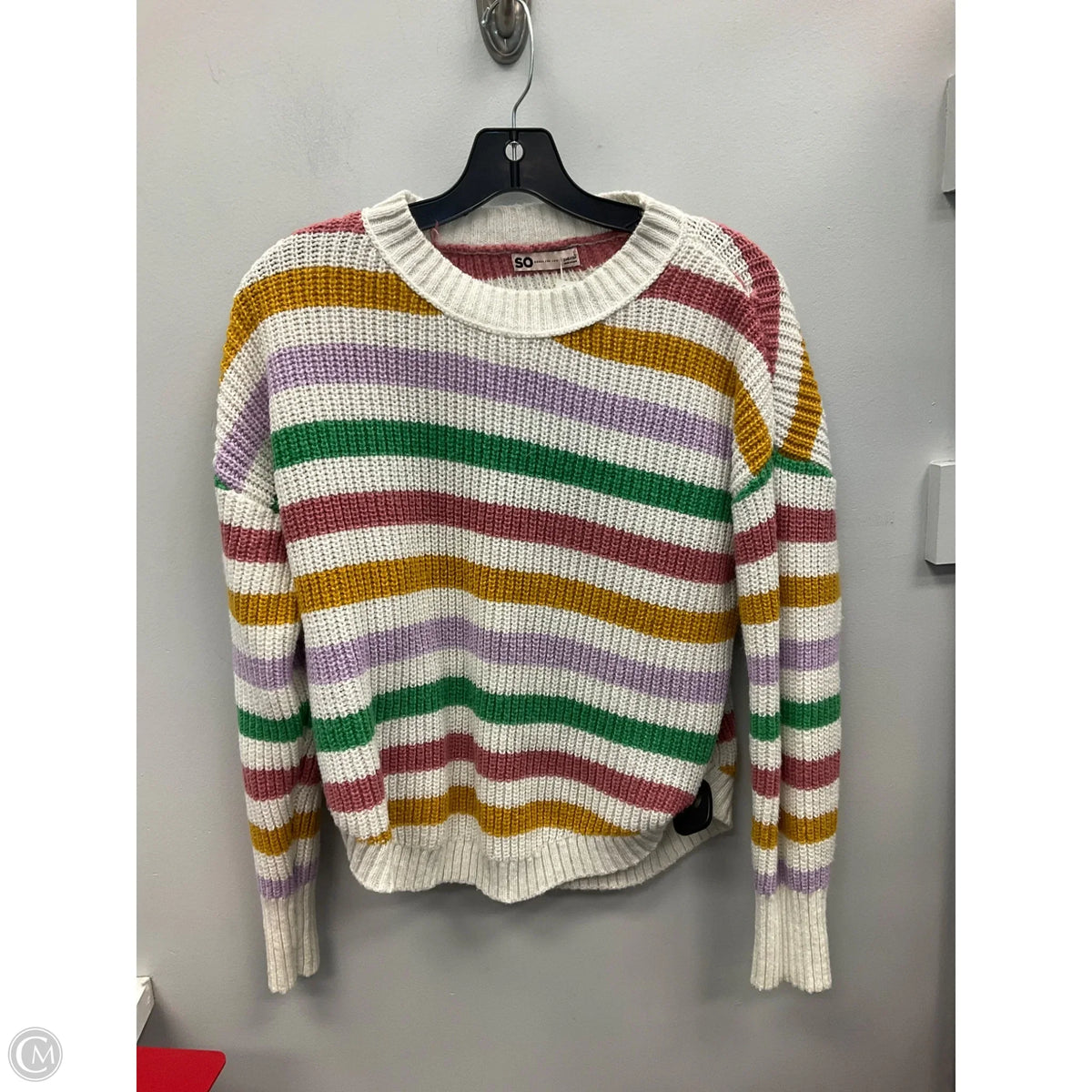 Sweater By So In Striped Pattern, Size: L