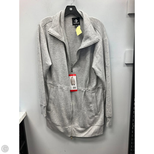 Athletic Jacket By Converse In Grey, Size: M