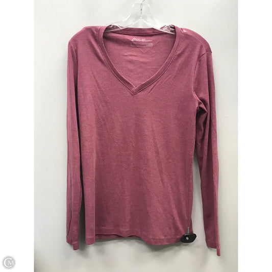 Top Long Sleeve Basic By Eddie Bauer In Pink, Size: L