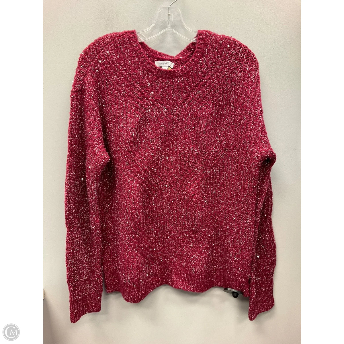 Sweater By Nine West In Pink & Silver, Size: L