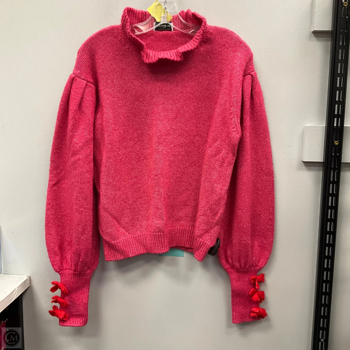 Sweater By Something Navy In Pink, Size: S