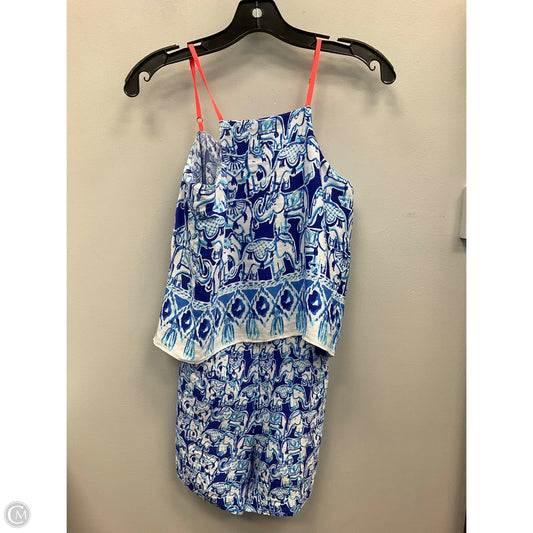 Romper Designer By Lilly Pulitzer In Blue & White, Size: 0