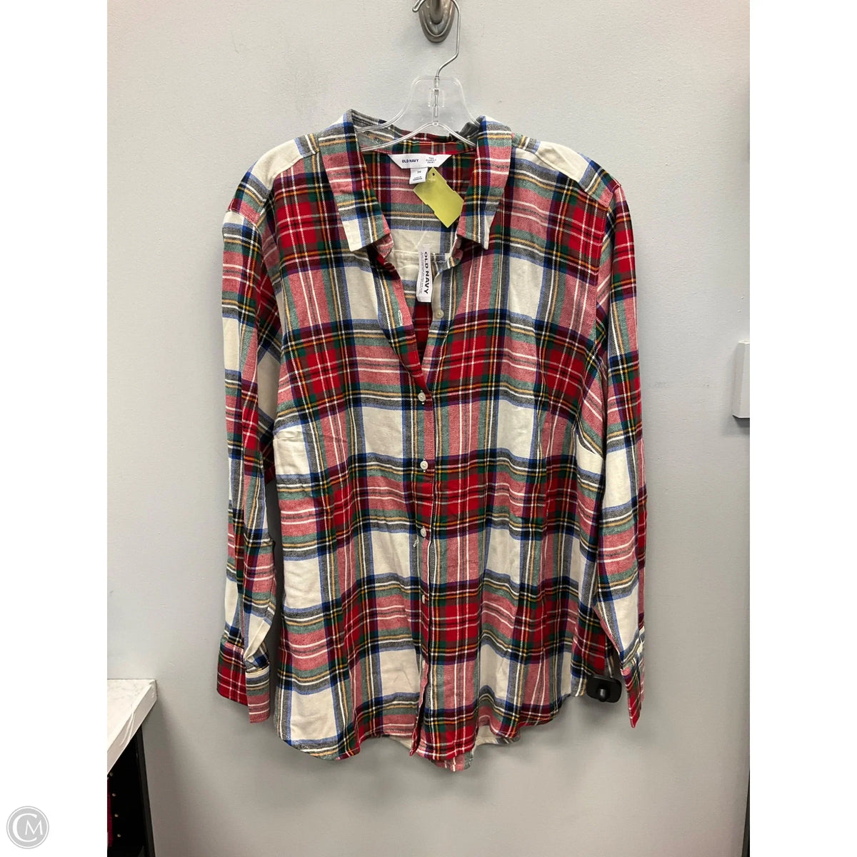 Top Long Sleeve By Old Navy In Plaid Pattern, Size: 2x