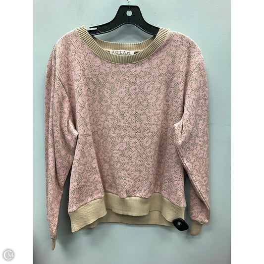 Sweater By Dolan Left Coast In Pink & Tan, Size: Xl