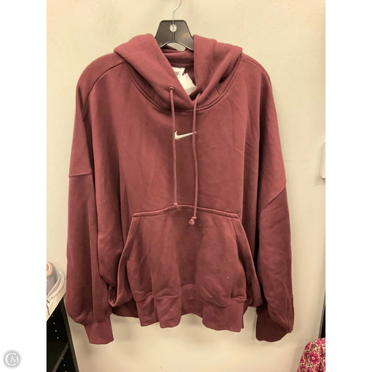Sweatshirt Hoodie By Nike Apparel In Maroon, Size: Xxl